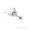 SNOWFLAKE STARLIGHT TOP THREADLESS (PUSH IN) 316L SURGICAL STEEL LABRET SET